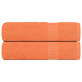 Serviettes de douche 2 pcs orange 70x140 cm 360 g/m² 100% coton