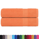 Serviettes de douche 2 pcs orange 70x140 cm 360 g/m² 100% coton