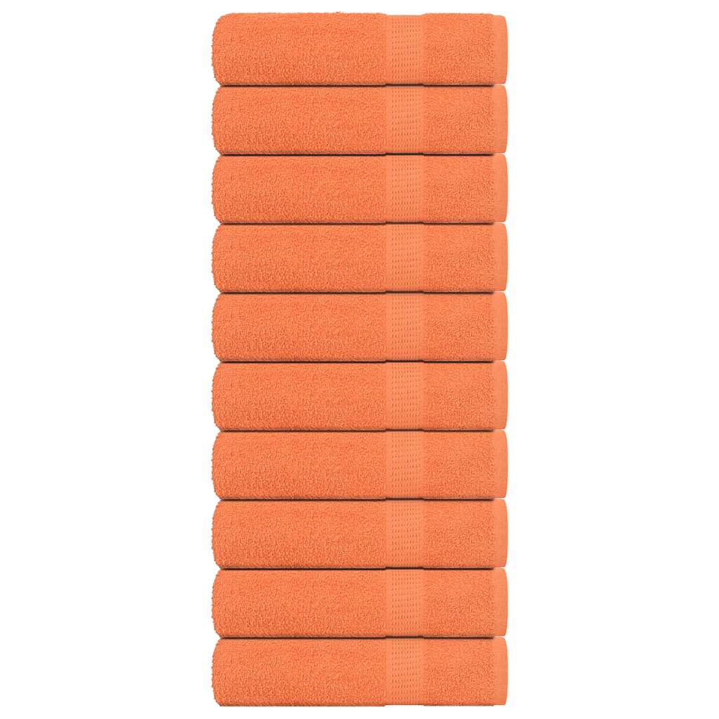 Serviettes de douche 10pcs orange 70x140 cm 360 g/m² 100% coton