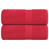 Serviettes de visage 2 pcs rouge 30x30 cm 360 g/m² 100% coton