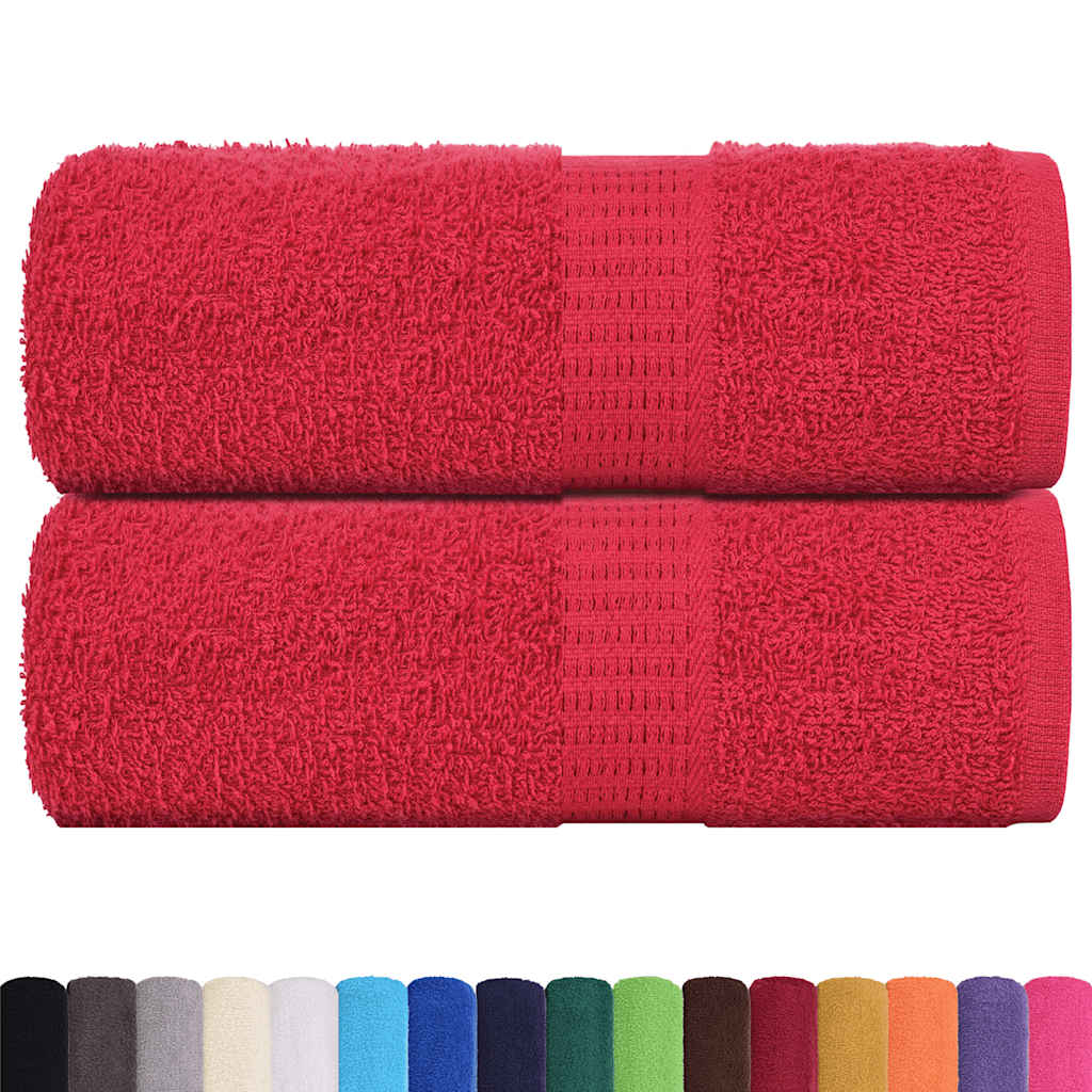 Serviettes de visage 2 pcs rouge 30x30 cm 360 g/m² 100% coton