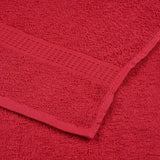 Serviettes de visage 10 pcs rouge 30x30 cm 360 g/m² 100% coton