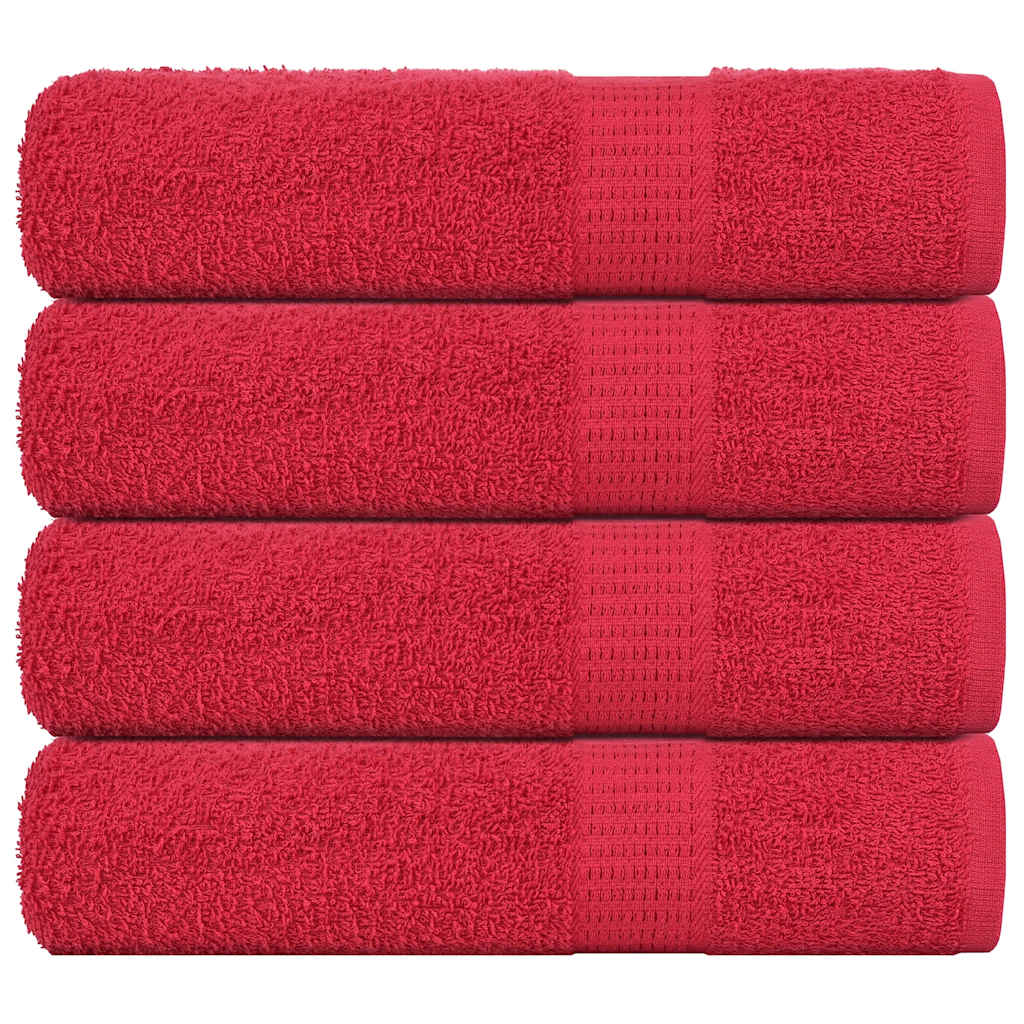 Essuie-mains 4 pcs rouge 50x100 cm 360 g/m² 100% coton