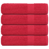 Essuie-mains 4 pcs rouge 50x100 cm 360 g/m² 100% coton