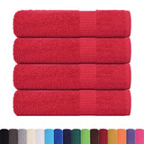 Essuie-mains 4 pcs rouge 50x100 cm 360 g/m² 100% coton