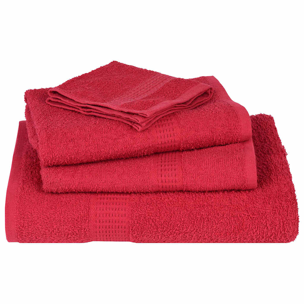 Essuie-mains 4 pcs rouge 50x100 cm 360 g/m² 100% coton