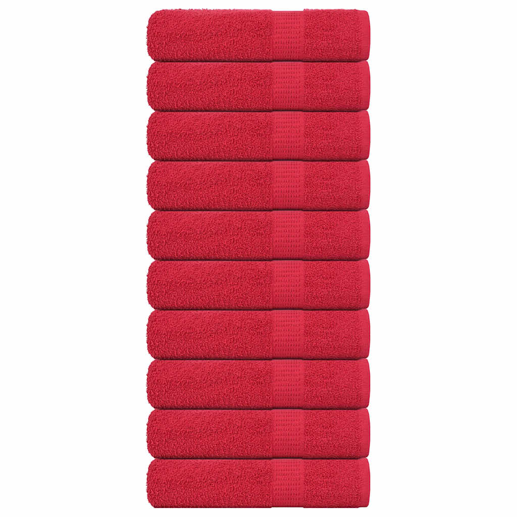 Essuie-mains 10 pcs rouge 50x100 cm 360 g/m² 100% coton