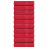 Essuie-mains 10 pcs rouge 50x100 cm 360 g/m² 100% coton