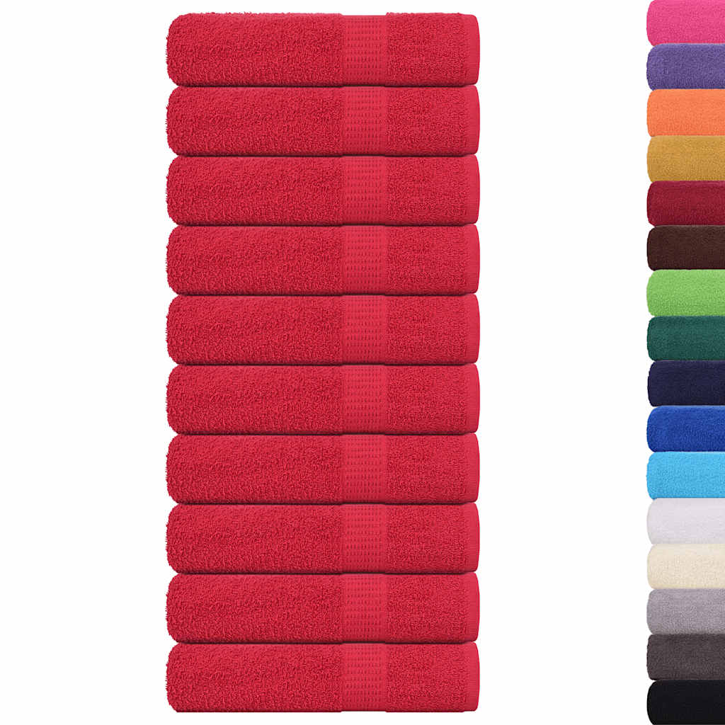 Essuie-mains 10 pcs rouge 50x100 cm 360 g/m² 100% coton