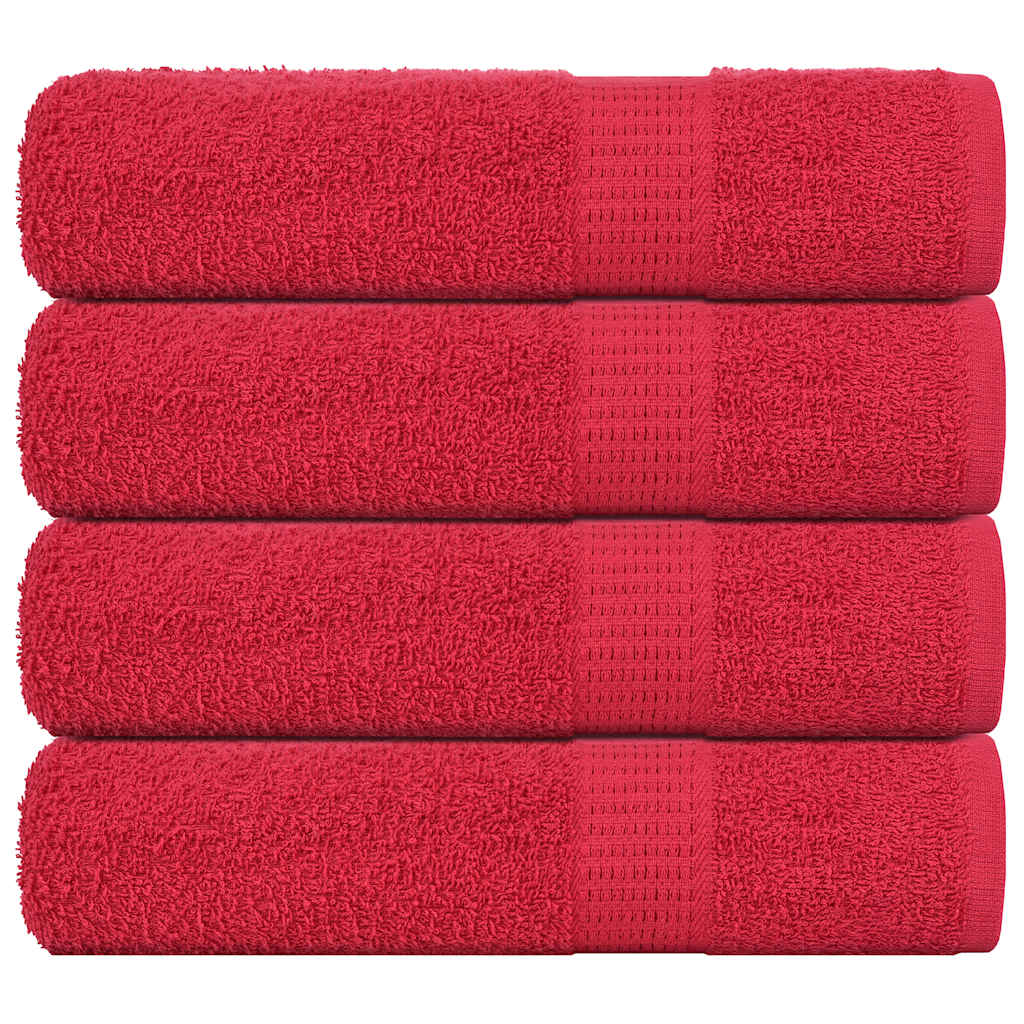 Serviettes de douche 4 pcs rouge 70x140 cm 360 g/m² 100% coton