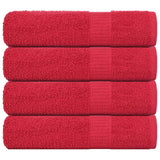 Serviettes de douche 4 pcs rouge 70x140 cm 360 g/m² 100% coton