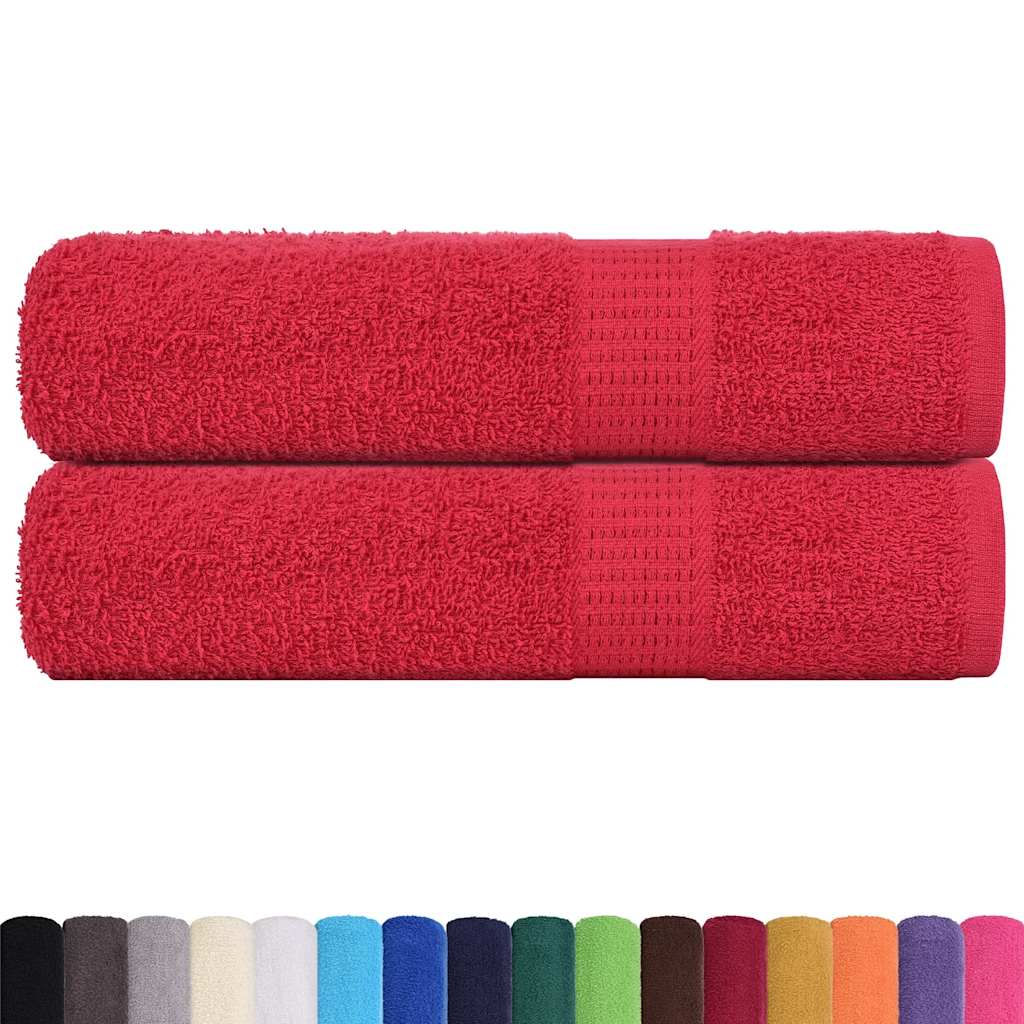 Serviettes de bain 2 pcs rouge 100x150 cm 360 g/m² 100% coton