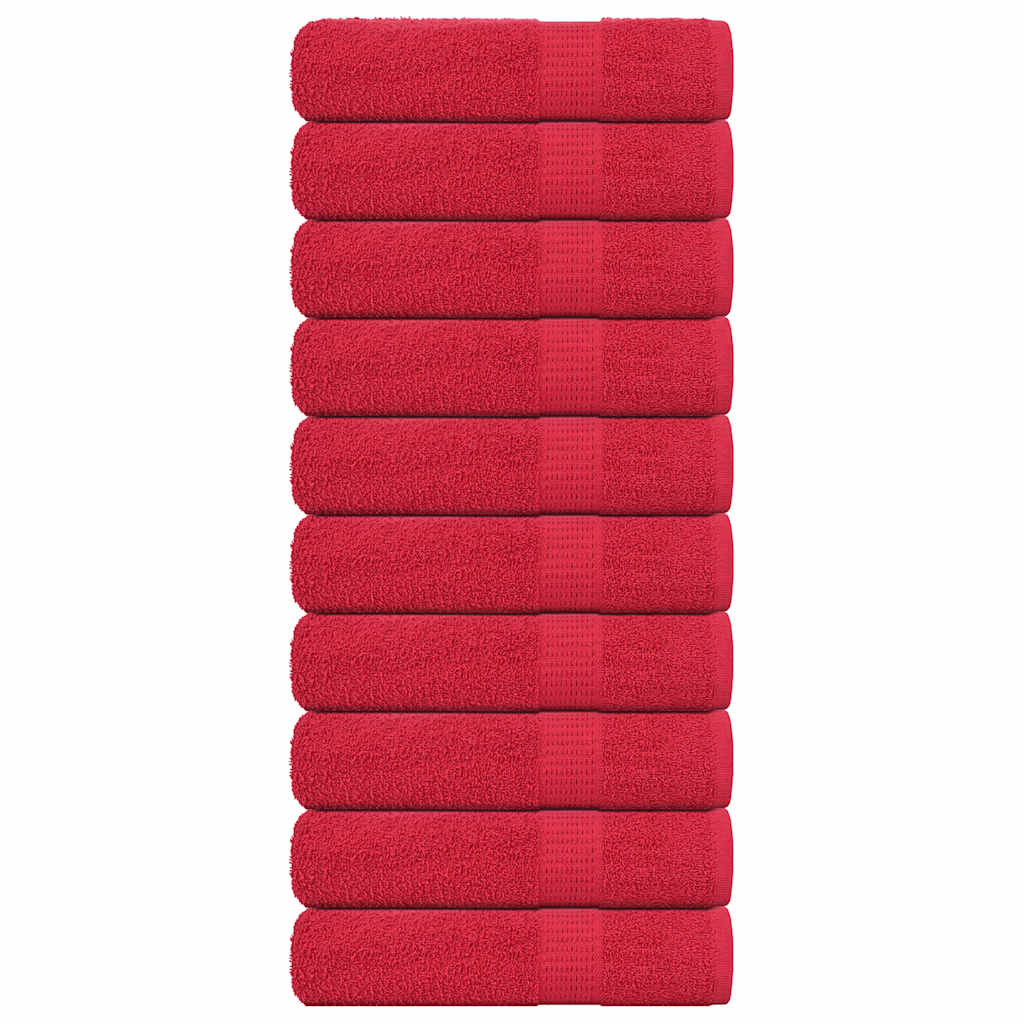 Bath towels 10 pcs red 100x150 cm 360 g/m² 100% cotton