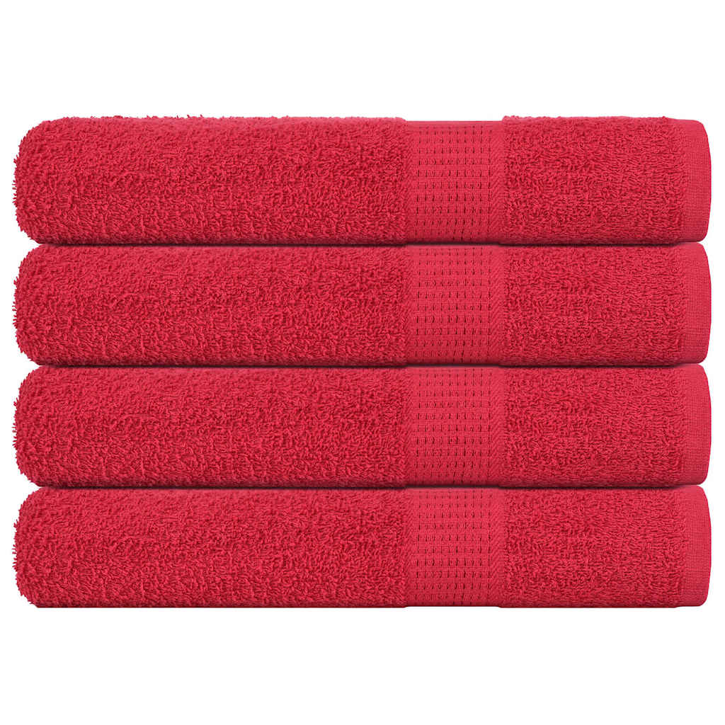 Serviettes de sauna 4 pcs rouge 80x200 cm 360 g/m² 100% coton