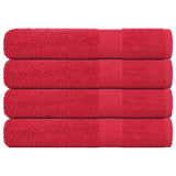 Serviettes de sauna 4 pcs rouge 80x200 cm 360 g/m² 100% coton