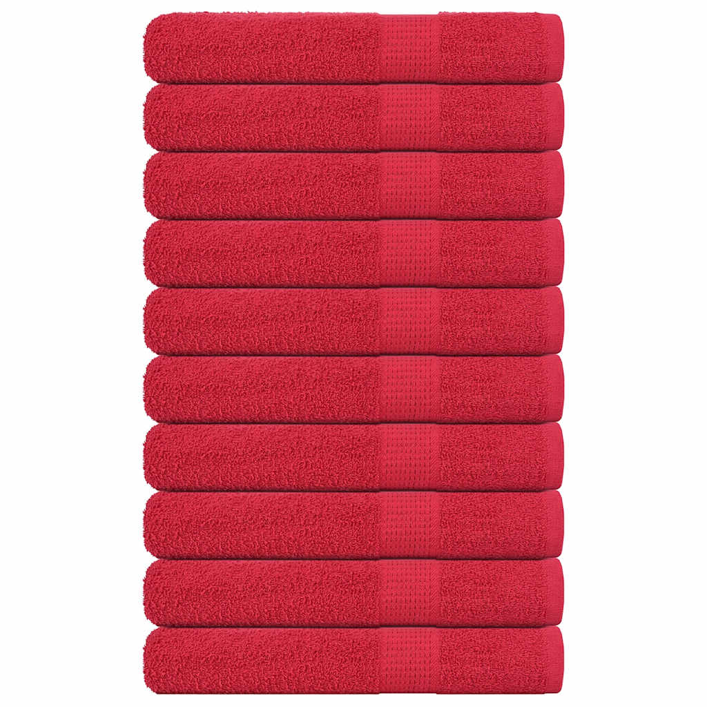 Serviettes de sauna 10 pcs rouge 80x200 cm 360 g/m² 100% coton