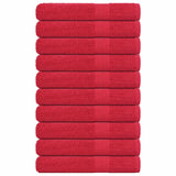 Serviettes de sauna 10 pcs rouge 80x200 cm 360 g/m² 100% coton