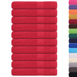 Serviettes de sauna 10 pcs rouge 80x200 cm 360 g/m² 100% coton