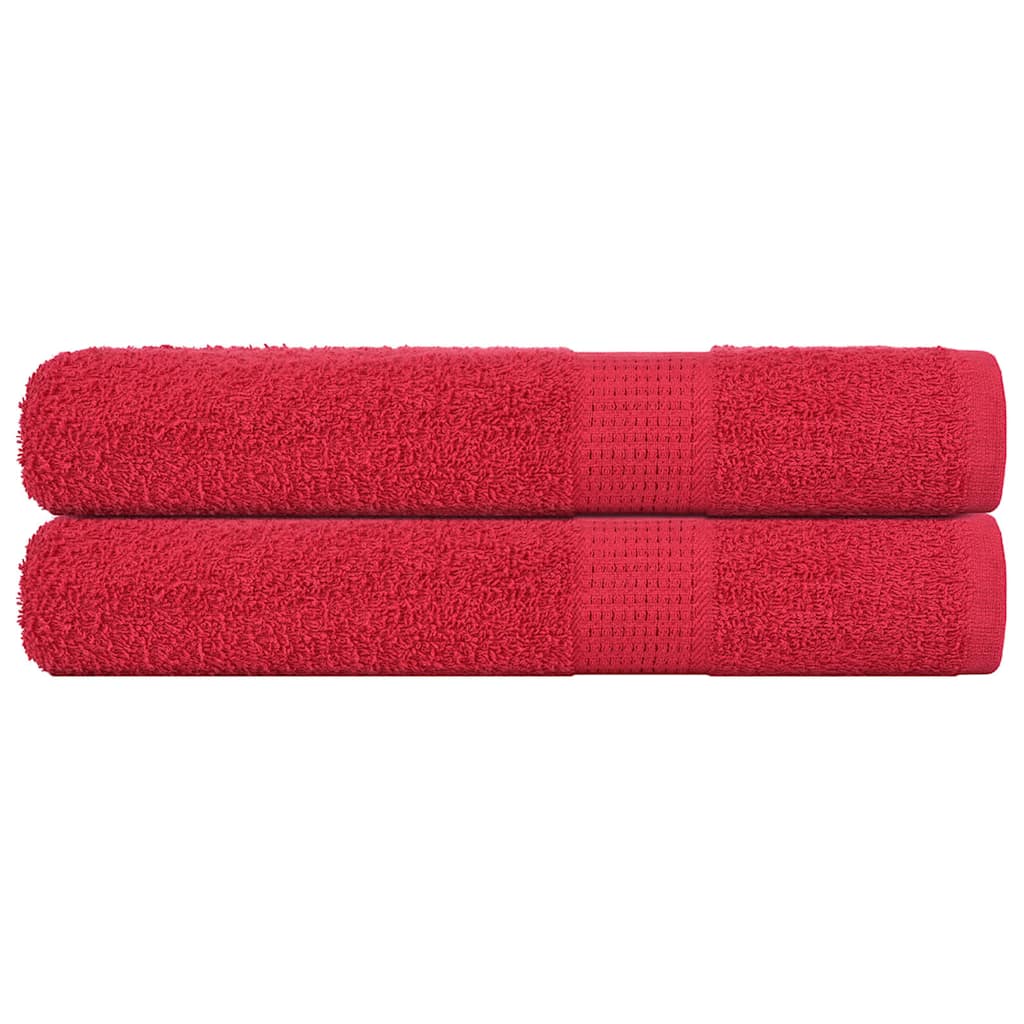 Serviettes 2 pcs rouge 100x200 cm 360 g/m² 100% coton