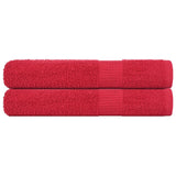 Serviettes 2 pcs rouge 100x200 cm 360 g/m² 100% coton