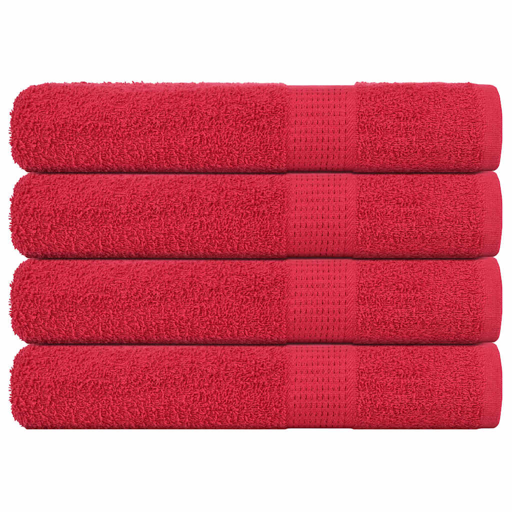 Serviettes 4 pcs rouge 100x200 cm 360 g/m² 100% coton