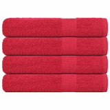 Serviettes 4 pcs rouge 100x200 cm 360 g/m² 100% coton