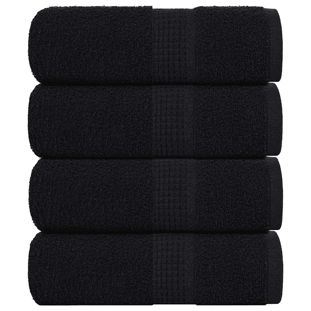 Serviettes de visage 4 pcs noir 30x30 cm 360 g/m² 100% coton