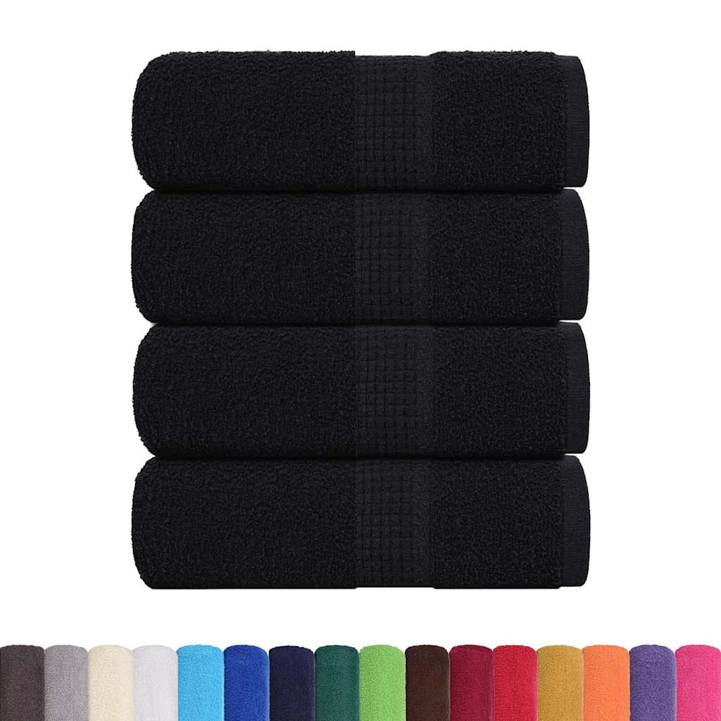 Serviettes d'invité 4 pcs noir 30x50 cm 360 g/m² 100% coton