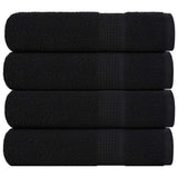 Hand towels 4 pcs black 50x100 cm 360 g/m² 100% cotton