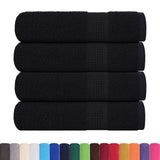 Hand towels 4 pcs black 50x100 cm 360 g/m² 100% cotton