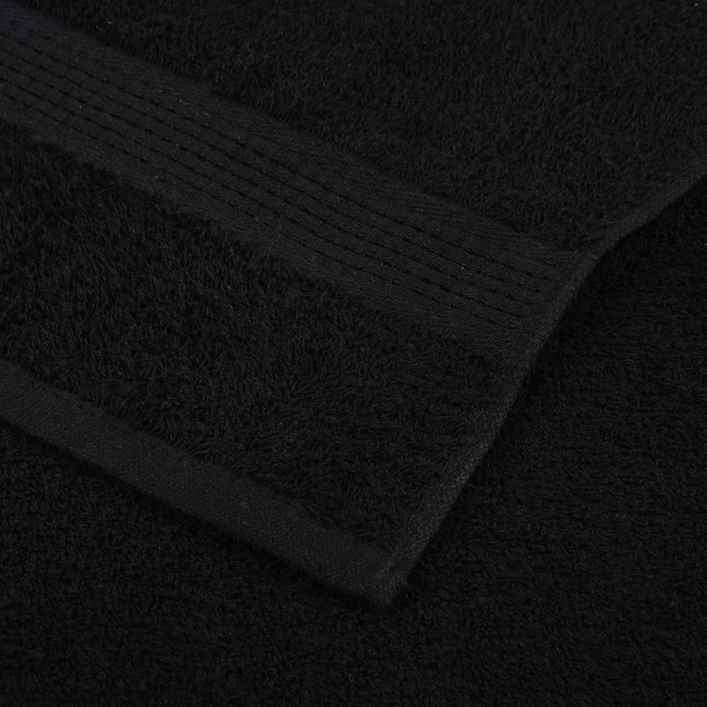 Hand towels 4 pcs black 50x100 cm 360 g/m² 100% cotton