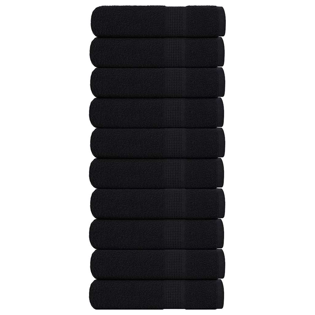 Essuie-mains 10 pcs noir 50x100 cm 360 g/m² 100% coton