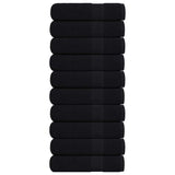 Essuie-mains 10 pcs noir 50x100 cm 360 g/m² 100% coton