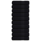 Serviettes de douche 10 pcs noir 70x140 cm 360 g/m² 100% coton