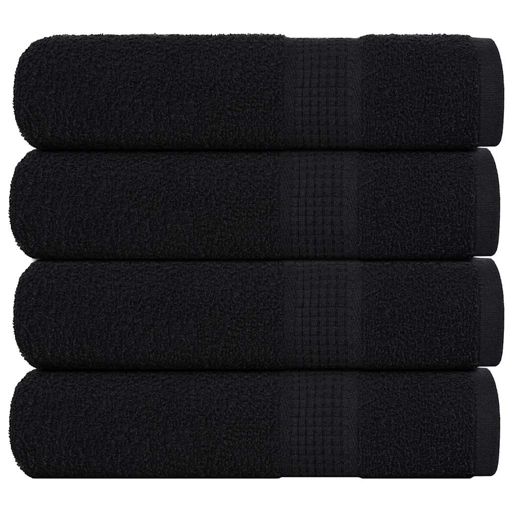 Bath towels 4 pcs black 100x150 cm 360 g/m² 100% cotton