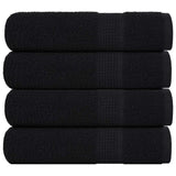 Bath towels 4 pcs black 100x150 cm 360 g/m² 100% cotton