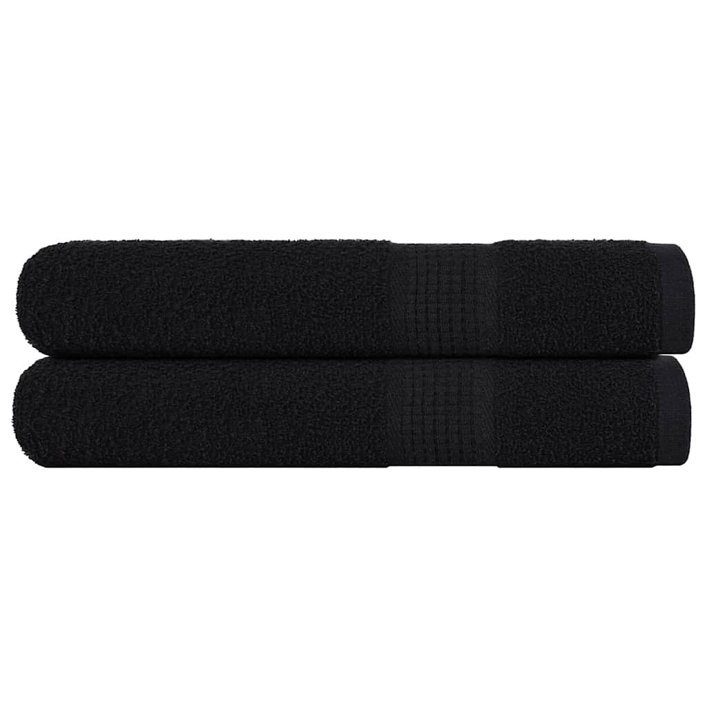 Serviettes de sauna 2 pcs noir 80x200 cm 360 g/m² 100% coton