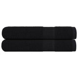 Serviettes de sauna 2 pcs noir 80x200 cm 360 g/m² 100% coton