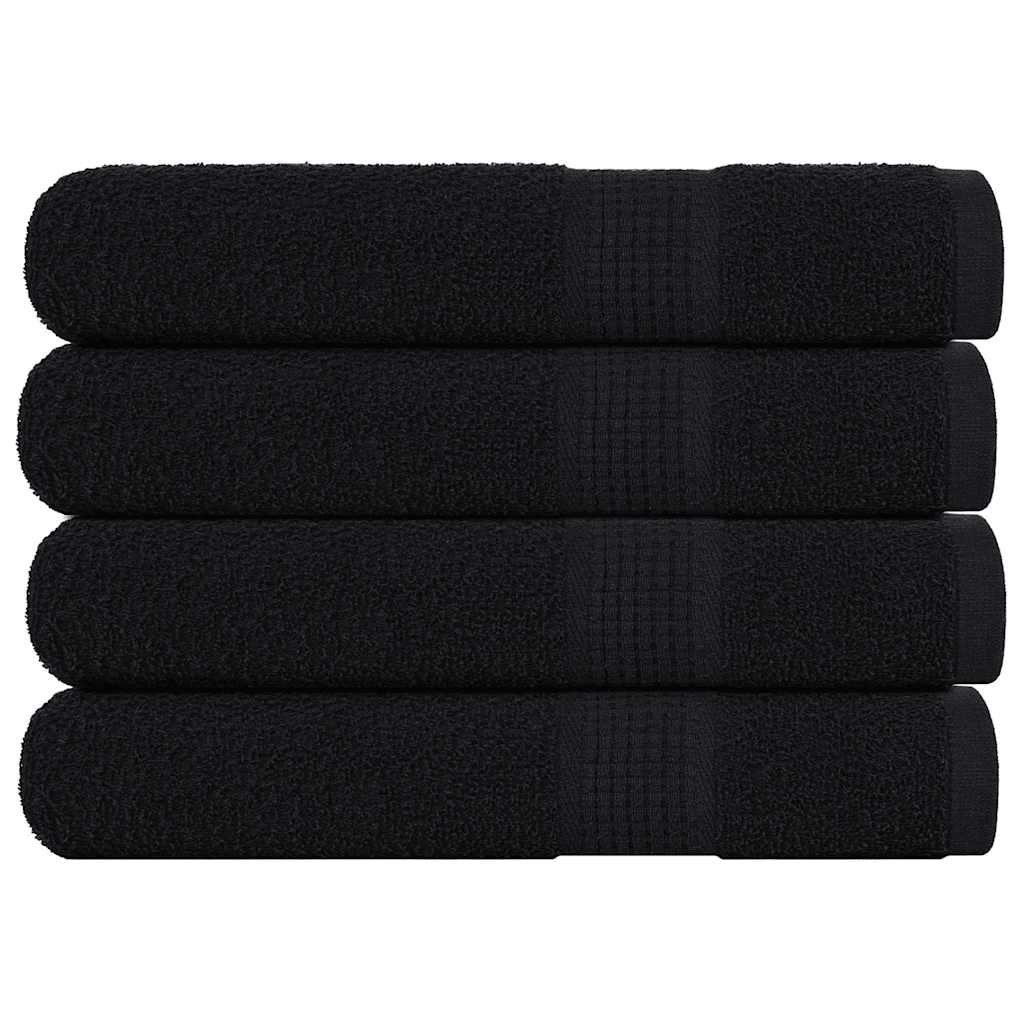 Serviettes de sauna 4 pcs noir 80x200 cm 360 g/m² 100% coton