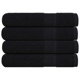 Serviettes de sauna 4 pcs noir 80x200 cm 360 g/m² 100% coton