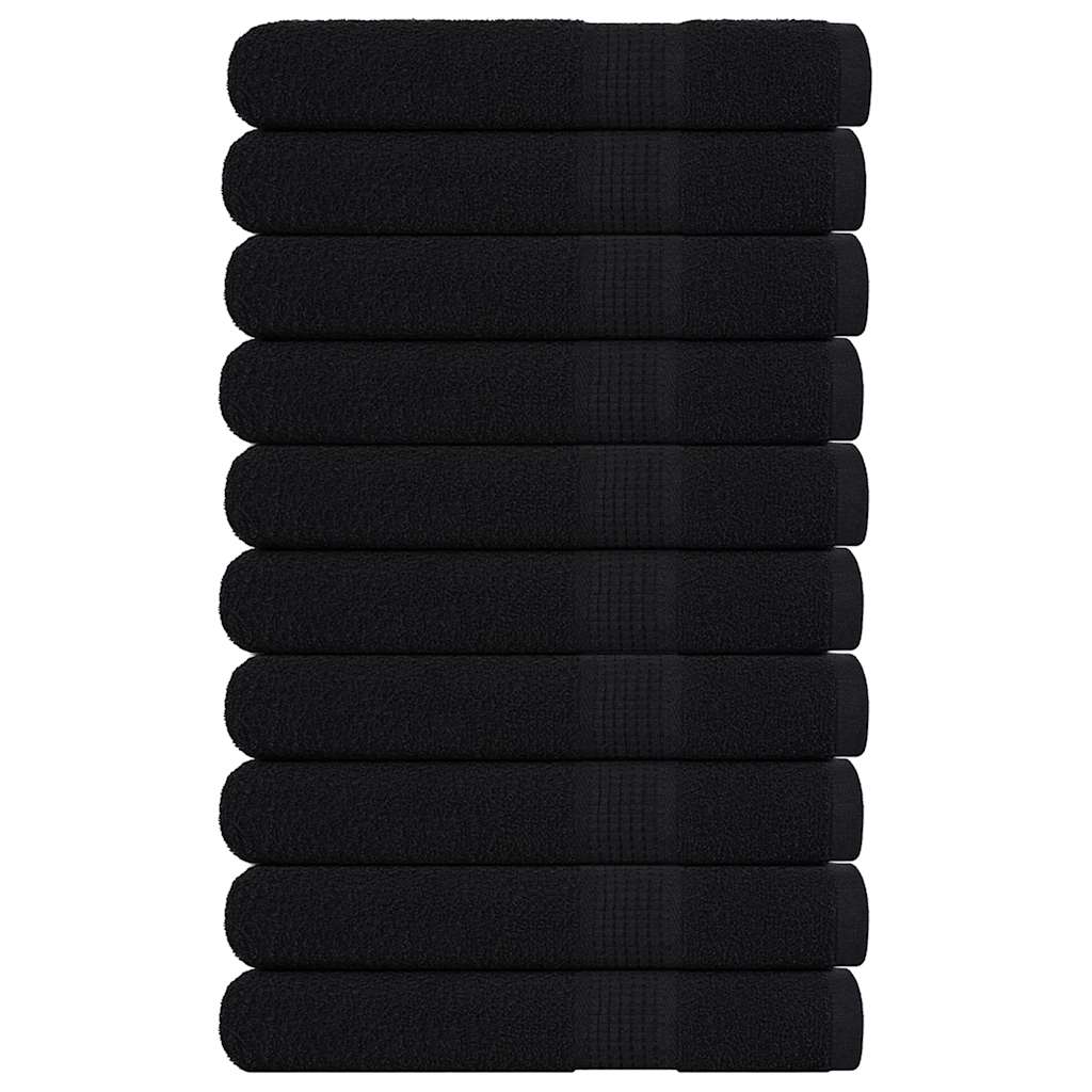 Serviettes de sauna 10 pcs noir 80x200 cm 360 g/m² 100% coton