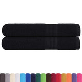 Serviettes 2 pcs noir 100x200 cm 360 g/m² 100% coton