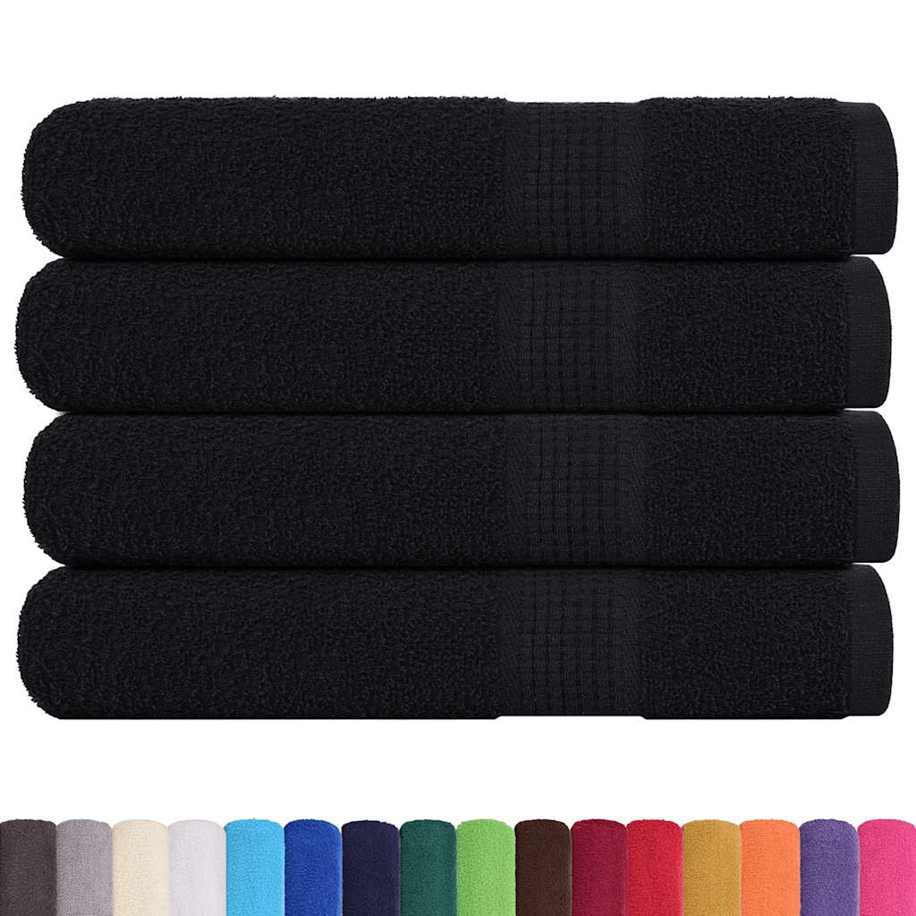 Serviettes 4 pcs noir 100x200 cm 360 g/m² 100% coton