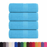 Serviettes de visage 4 pcs turquoise 30x30cm 360g/m² 100% coton