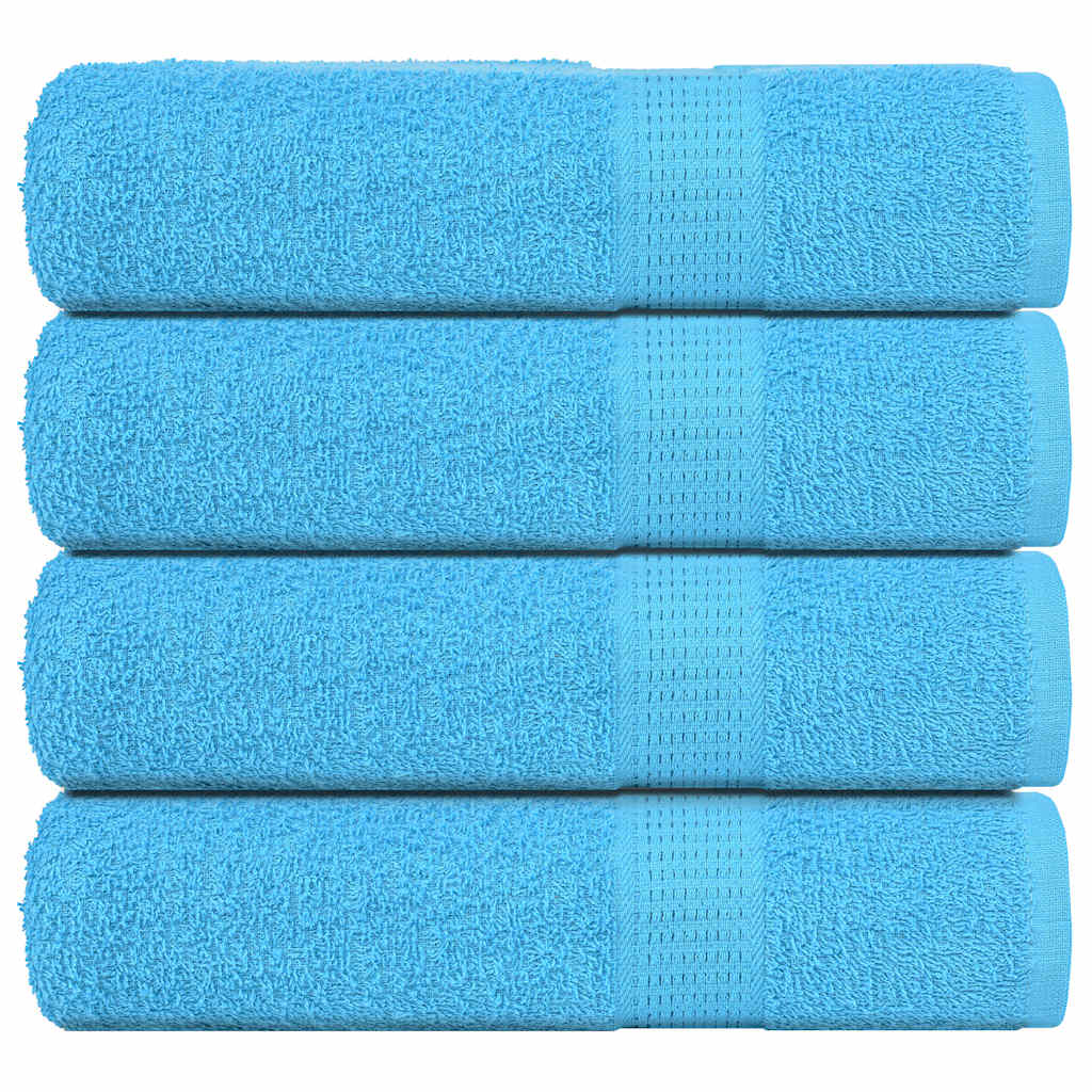 Serviettes de douche 4pcs turquoise 70x140cm 360g/m² 100% coton