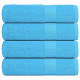 Serviettes de douche 4pcs turquoise 70x140cm 360g/m² 100% coton