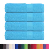 Serviettes de douche 4pcs turquoise 70x140cm 360g/m² 100% coton