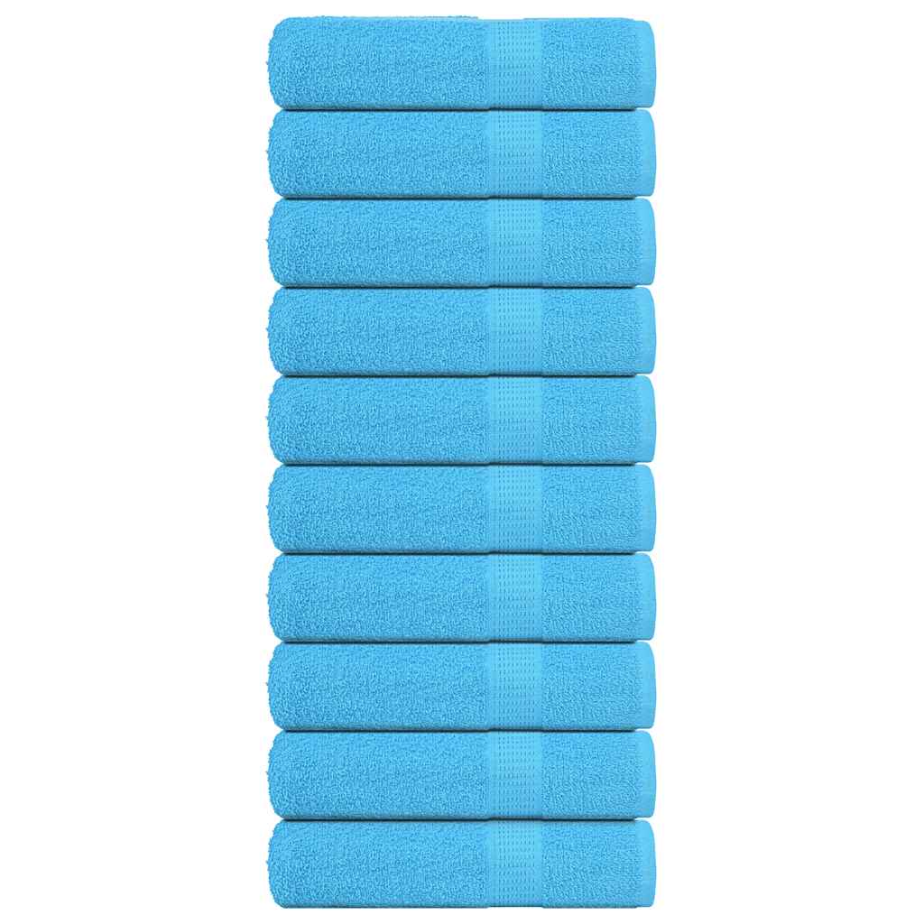 Serviettes de douche 10pcs turquoise 70x140cm 360g/m² 100%coton