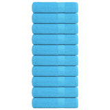 Serviettes de douche 10pcs turquoise 70x140cm 360g/m² 100%coton