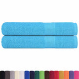 Serviettes de sauna 2pcs turquoise 80x200cm 360 g/m² 100% coton